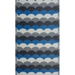Vloerkleed polypropyleen grijs/blauw 90 x 180 cm BELLARY