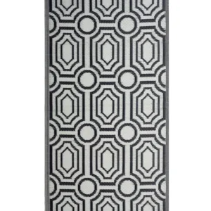 Vloerkleed polypropyleen zwart 90 x 180 cm BIDAR
