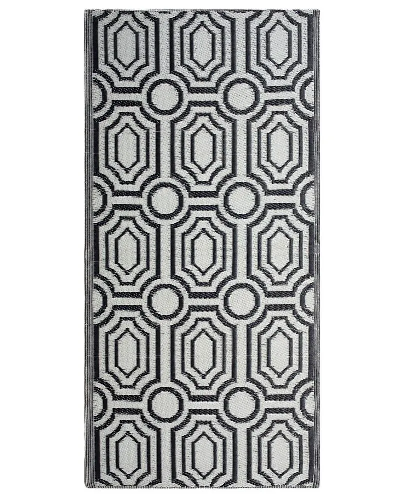 Vloerkleed polypropyleen zwart 90 x 180 cm BIDAR
