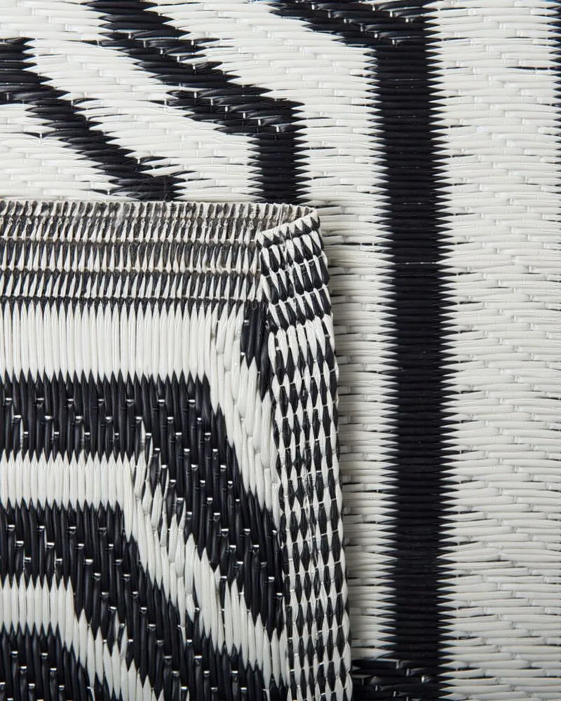 Vloerkleed polypropyleen zwart 90 x 180 cm BIDAR