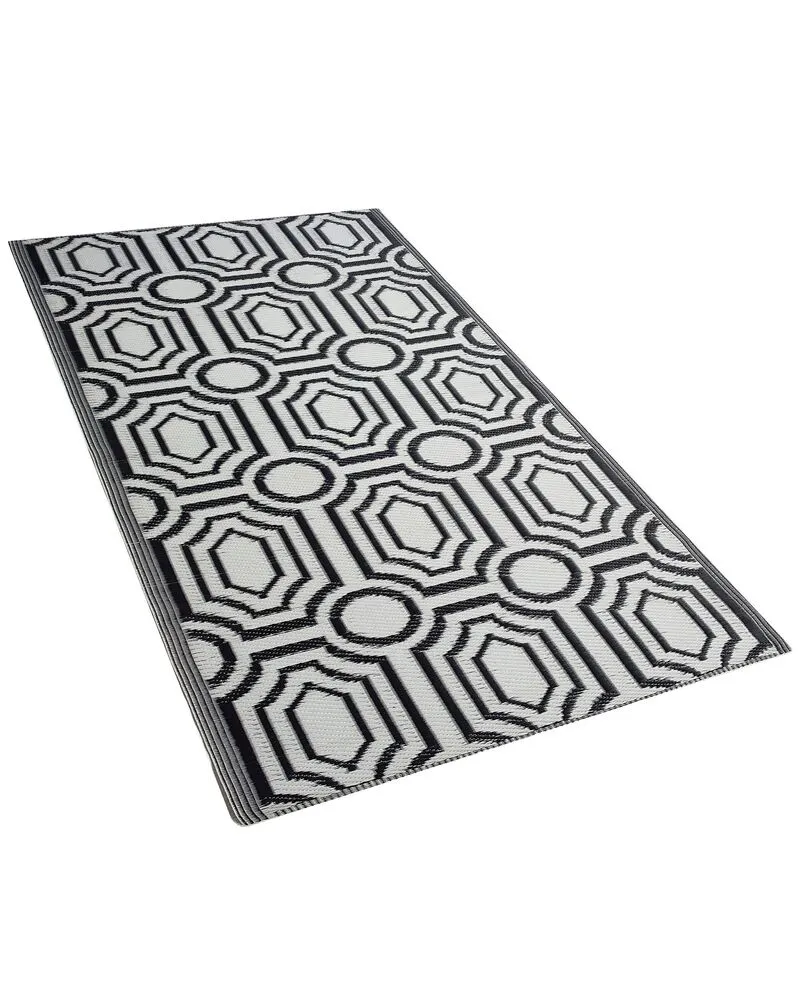 Vloerkleed polypropyleen zwart 90 x 180 cm BIDAR