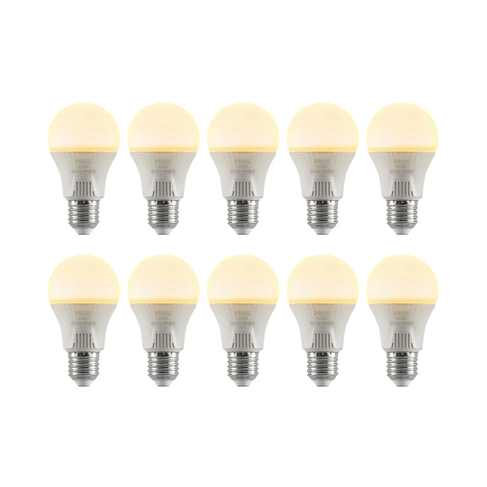 Ampoule LED E27 A60 11 W blanc 2 700 K x10