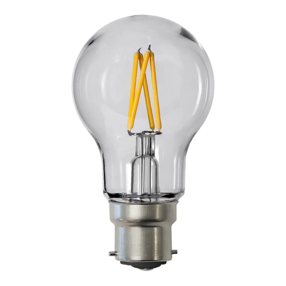 Ampoule LED à filament, A55, B22, 2,4 W, évidente, 2.700 K