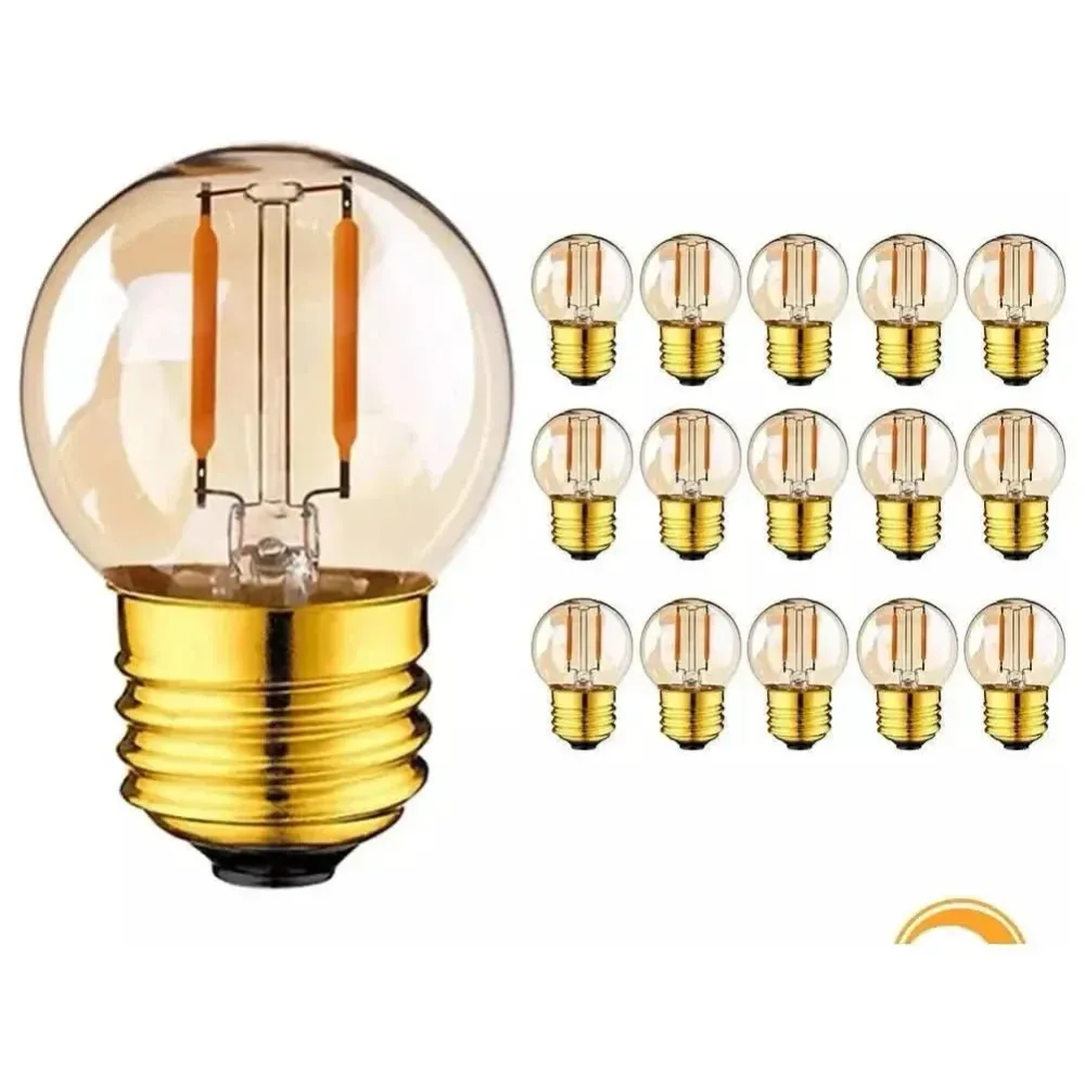 15 ampoules LED Vintage Rondes E27 Blanc Tempéré
