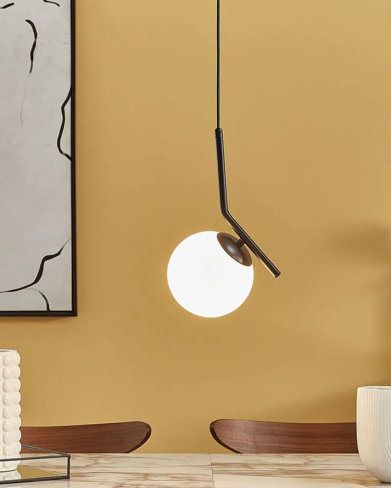 Hanglamp glas zwart WAPITI