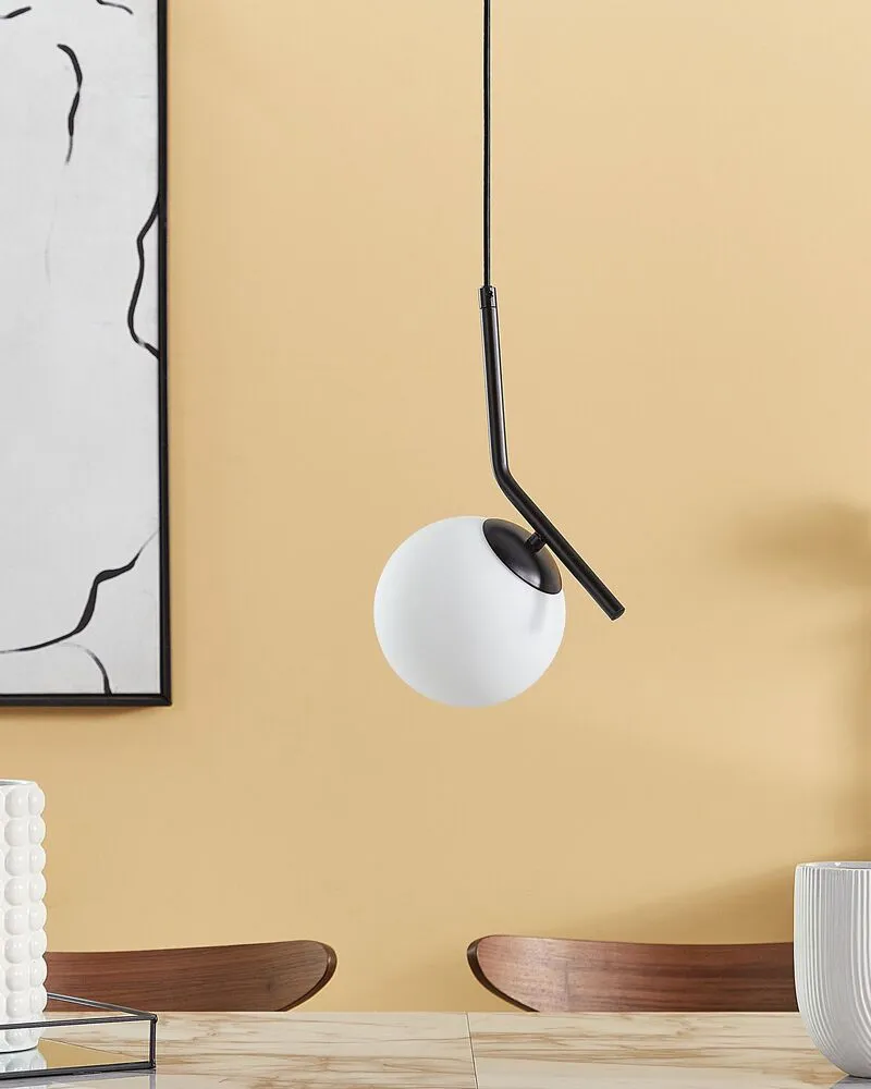 Hanglamp glas zwart WAPITI