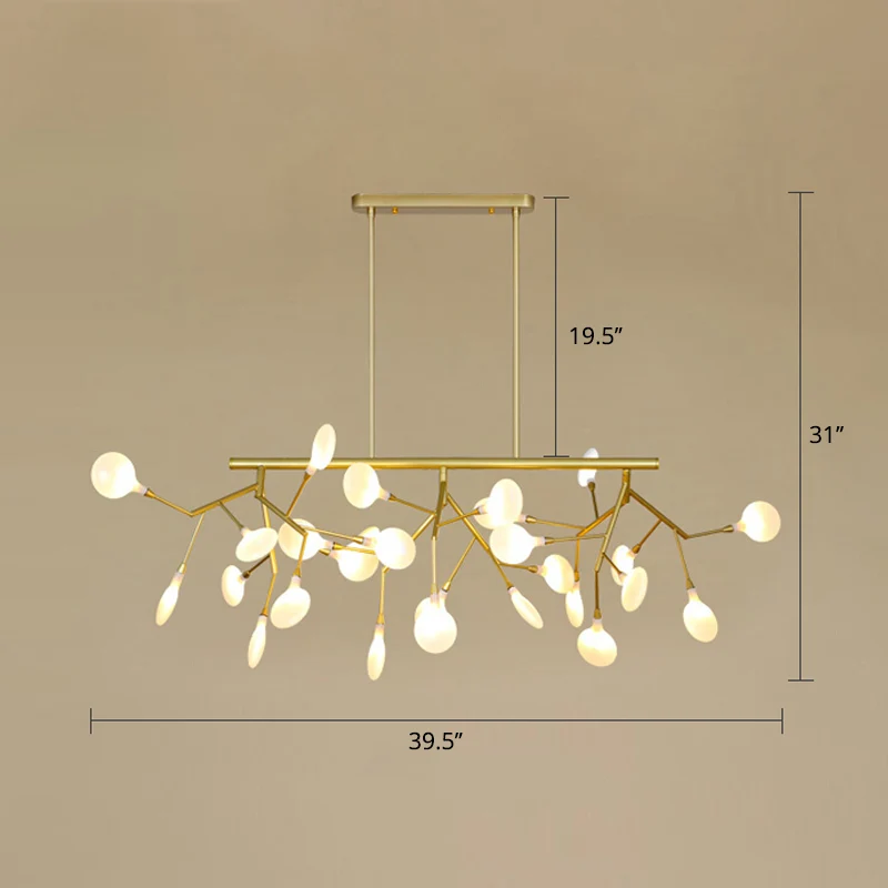 Lampe minimaliste Firefly Island en verre, 27 ampoules, luminaire suspendu pour salle à manger