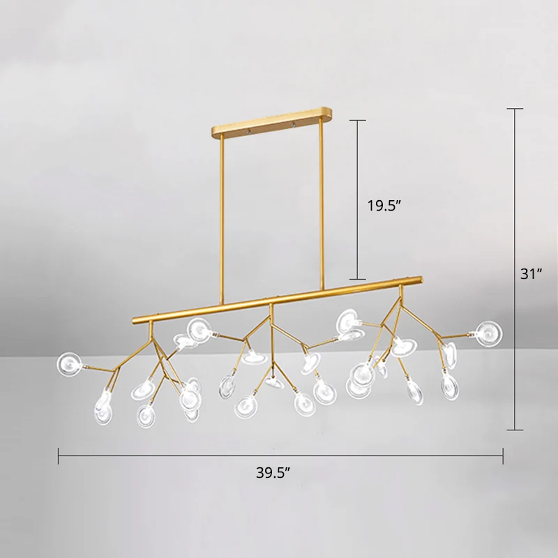 Lampe minimaliste Firefly Island en verre, 27 ampoules, luminaire suspendu pour salle à manger