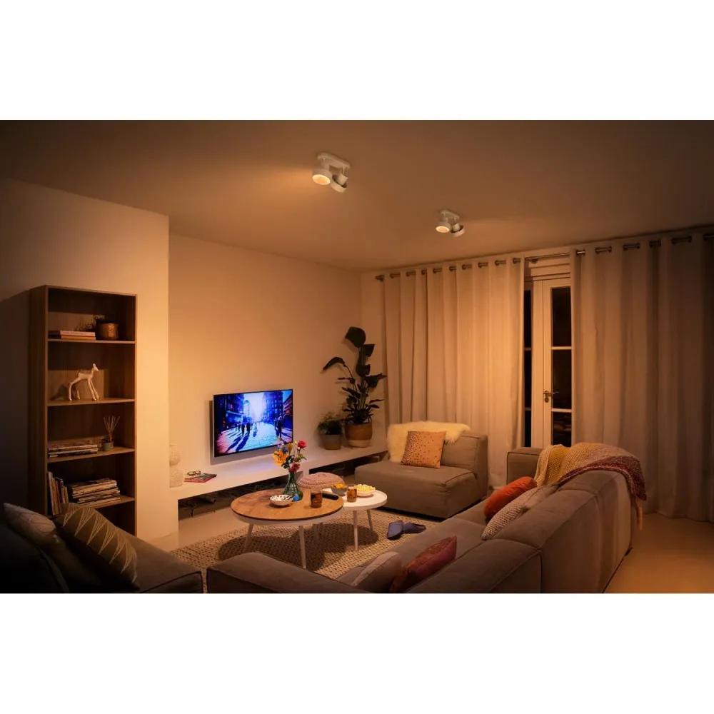 LAMPE DE PLAFOND PHILIPS LED Bukko 2 spots, puissance 4,3 watts