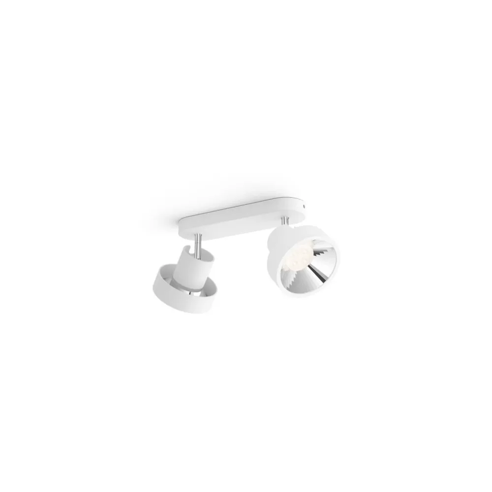 LAMPE DE PLAFOND PHILIPS LED Bukko 2 spots, puissance 4,3 watts