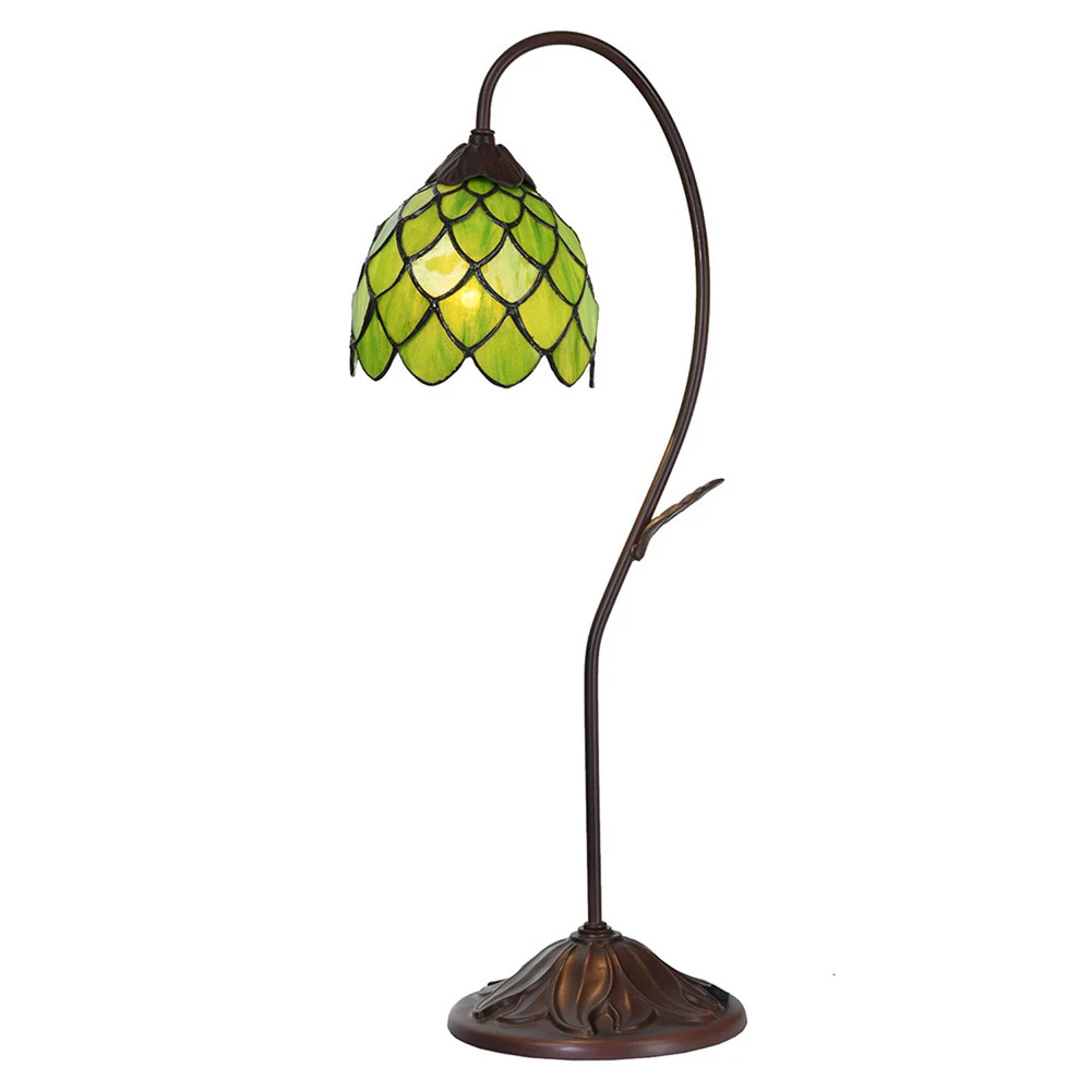 Lampe à poser 5LL-6045, verte, style Tiffany