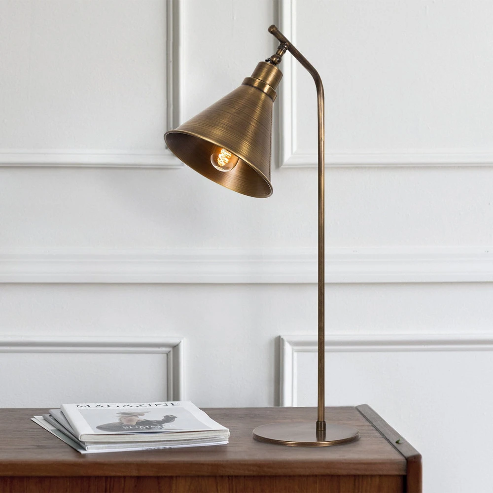 Lampe à poser Sivani MR-610, or antique, métal, hauteur 50 cm