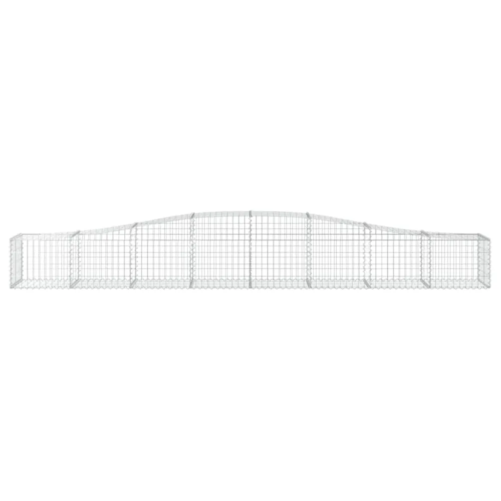 Lot de 2 paniers à gabions clôture cage mur de soutènement arqués 400 x 50 x 40/60 cm fer galvanisé Argent 02_0041414