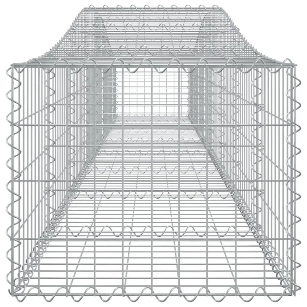 Lot de 2 paniers à gabions clôture cage mur de soutènement arqués 400 x 50 x 40/60 cm fer galvanisé Argent 02_0041414