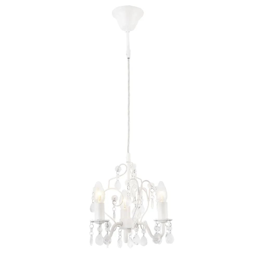 Lustre de cristal suspension cristal 40 watts métal et plastique blanc 03_0002812