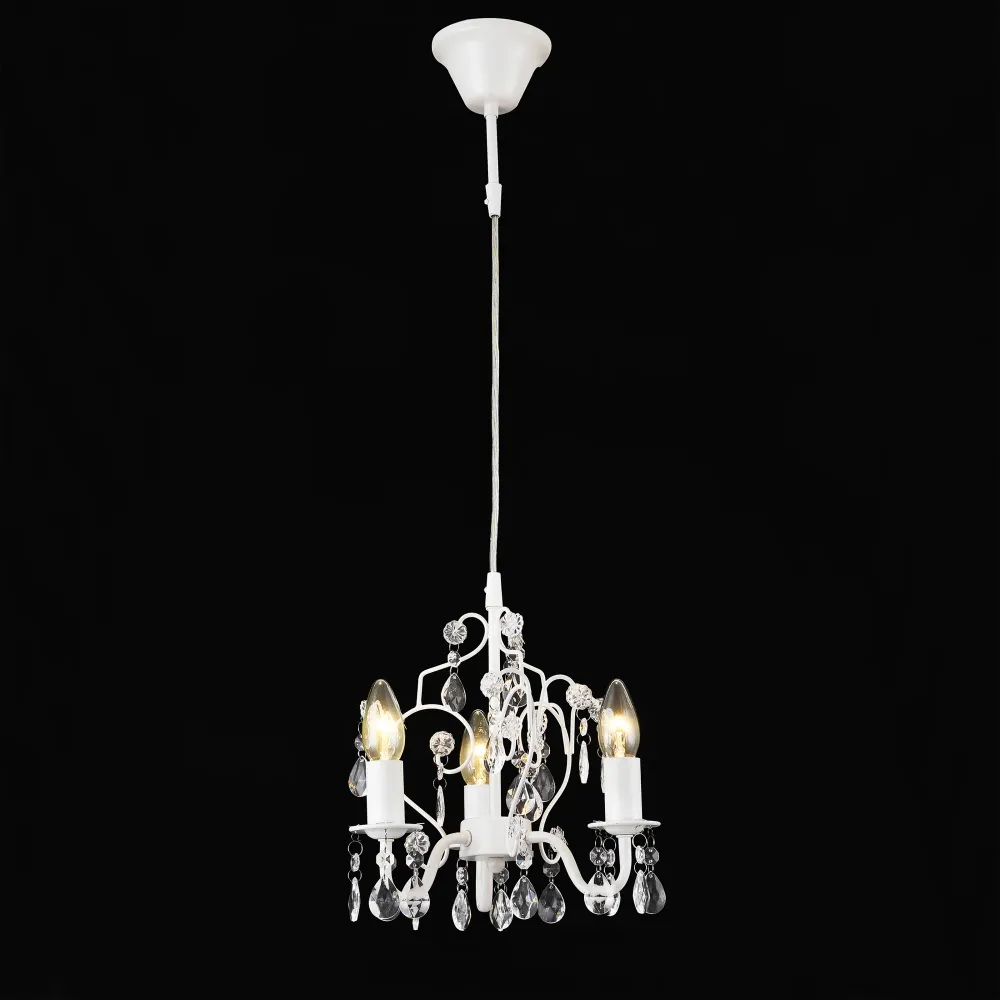 Lustre de cristal suspension cristal 40 watts métal et plastique blanc 03_0002812