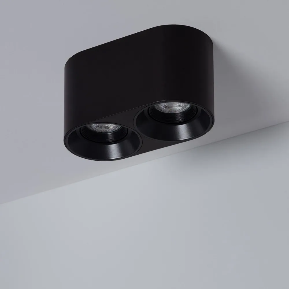 Lustre noir à dupliqué éclairage avec ampoule GU10