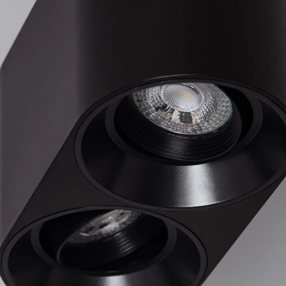 Lustre noir à dupliqué éclairage avec ampoule GU10