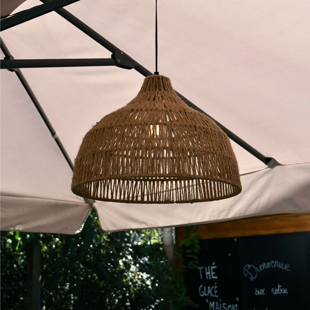 Lustre solaire areca - ampoule filament remplaçabe - blanc tempéré - matérieaux naturels - chromex