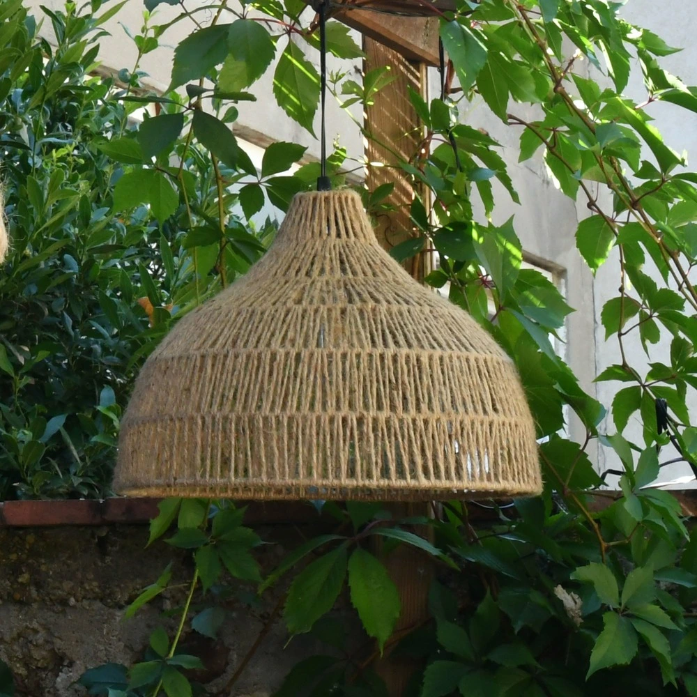 Lustre solaire areca - ampoule filament remplaçabe - blanc tempéré - matérieaux naturels - chromex
