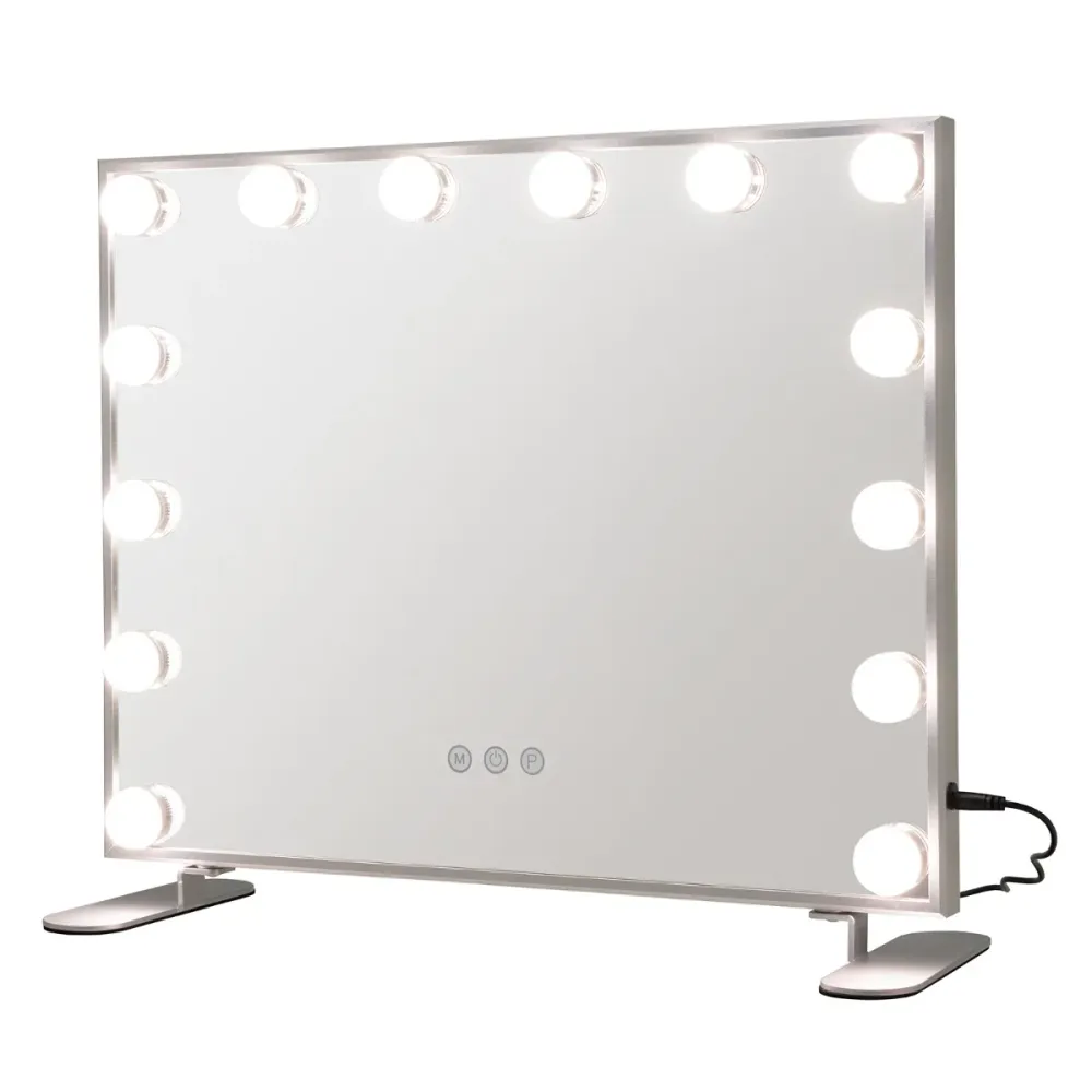 Miroir maquillage hollywood 14 ampoules led tactile éclairage luminosité rglable blanc froid/chaud/neutre 20_0006304