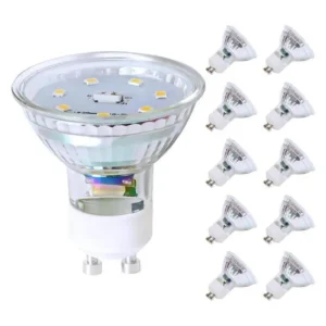 NETTLIFE Lot de 10 ampoule LED GU10 Blanc Neutre 5W remplace une ampoule 50W économie d'énergie 4000K angle de faisceau 11...