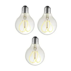 Pack 3 grandes ampoules E27 LED Déco filament Spirale Flower