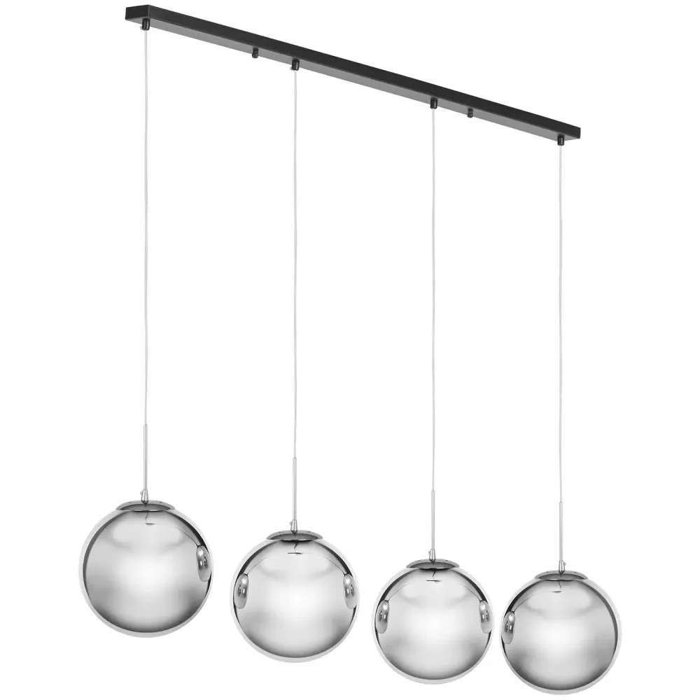 Plafonnier 4 ampoules verre fumé verre fer noir gris ténébreux 14_0009527