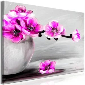 Tableau Fleurs Lightness Light (1 Part) Étendu Pink : Taille - 120 x 80 cm