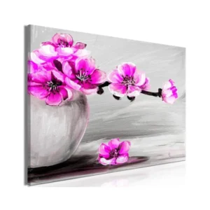 Tableau Fleurs Lightness Light (1 Part) Wide Rose vif : Taille - 90 x 60 cm