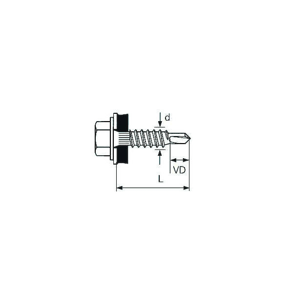 Vis de couture autoperceuse SLS2-A14 - 4,8 x 20 mm - Coloris : ivoire évident (RAL 1015) - SFS