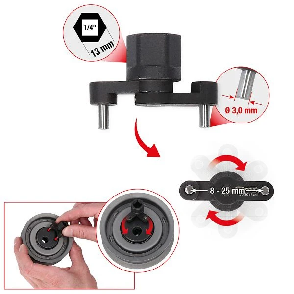 KS Tools Majeur à ergot universelle 1/4" pour poulie tendeur de courroie de distribution réglable 150.3046 achete...