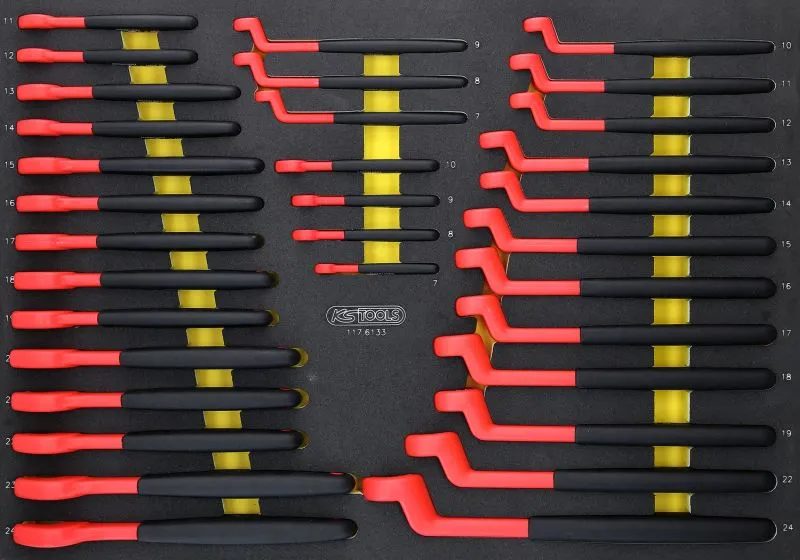 Kit de frein KS Tools Jeu de clés isolées dans un insert en mousse 33 pièces 117.6133 prendre à bas prix