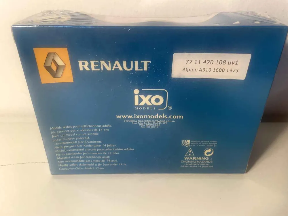 Mallette mécanique Renault Alpine A310 1600 jaune orangée de 1973 coffret boite rectangle - IXO