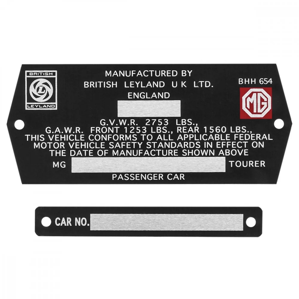 CHASSIS NUMBER PLATE PAIR US SPEC Facile à installer