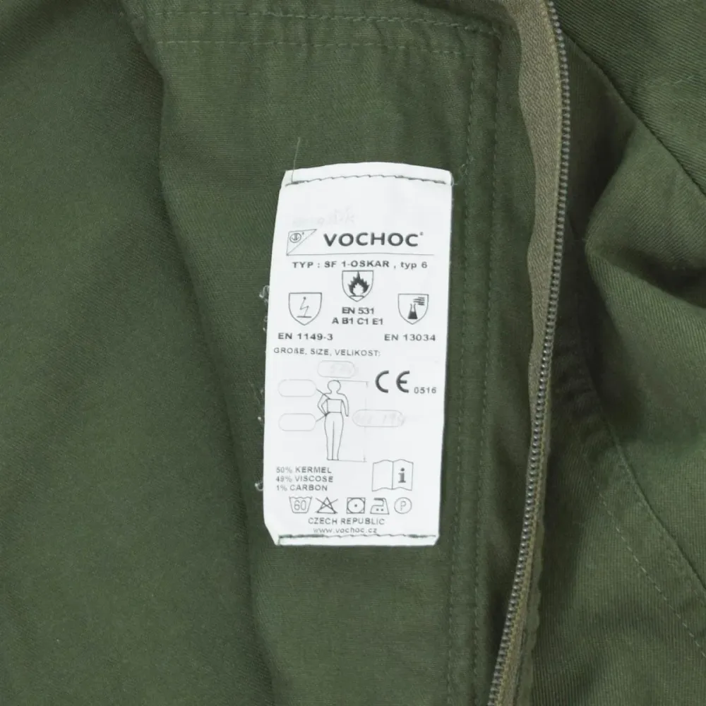 Coffre de rangement Combinaison de pilote tchèque originale en aramide résistante à la chaleur, surplus militaire OD