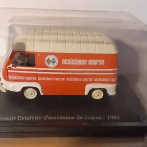 Coffre de rangement Renault estafette d'assistance de course orange et toit crème de 1965