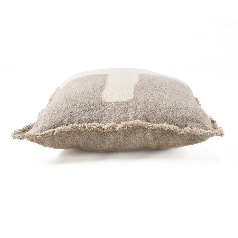 Ivory Cross Cushion Cover - Naturel White - 50x50