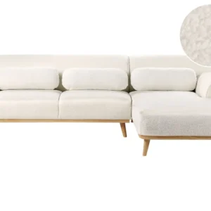 Left Hand Boucle Corner Sofa Blanc pur SIMOS pour Jet Ski