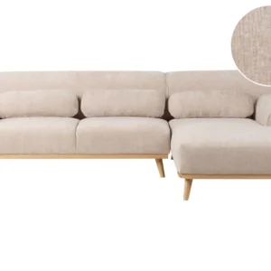 Left Hand Chenille Corner Sofa Écru SIMOS
