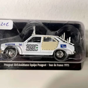 Peugeot 504 blanche assistance équipe Peugeot du tour de France de 1975