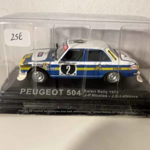 Peugeot 504 blanche et bleue numéro 2 - rallye safari de 1976 avec Revêtement imperméable