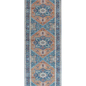 Runner Rug 70 x 200 cm Blue and Orange RITAPURAM