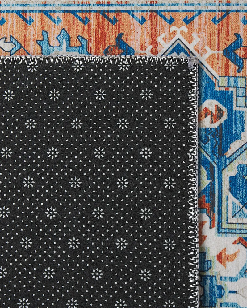 Runner Rug 70 x 200 cm Blue and Orange RITAPURAM