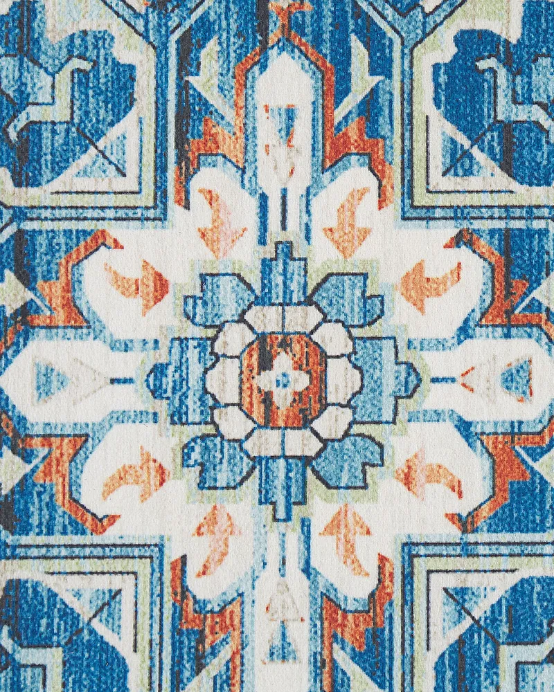 Runner Rug 70 x 200 cm Blue and Orange RITAPURAM