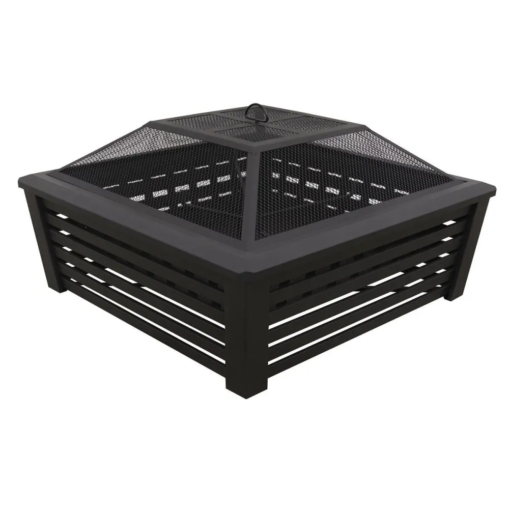 Sealey DG43 Dellonda 35" Noir jais Square Outdoor Fire Pit avec Revêtement imperméable