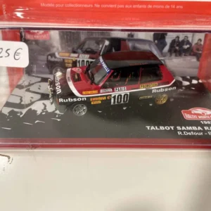 Talbot Samba Rallye noire et rouge numéro 100 - rallye de Monté-Carlo de 1983 avec Système de verrouillage