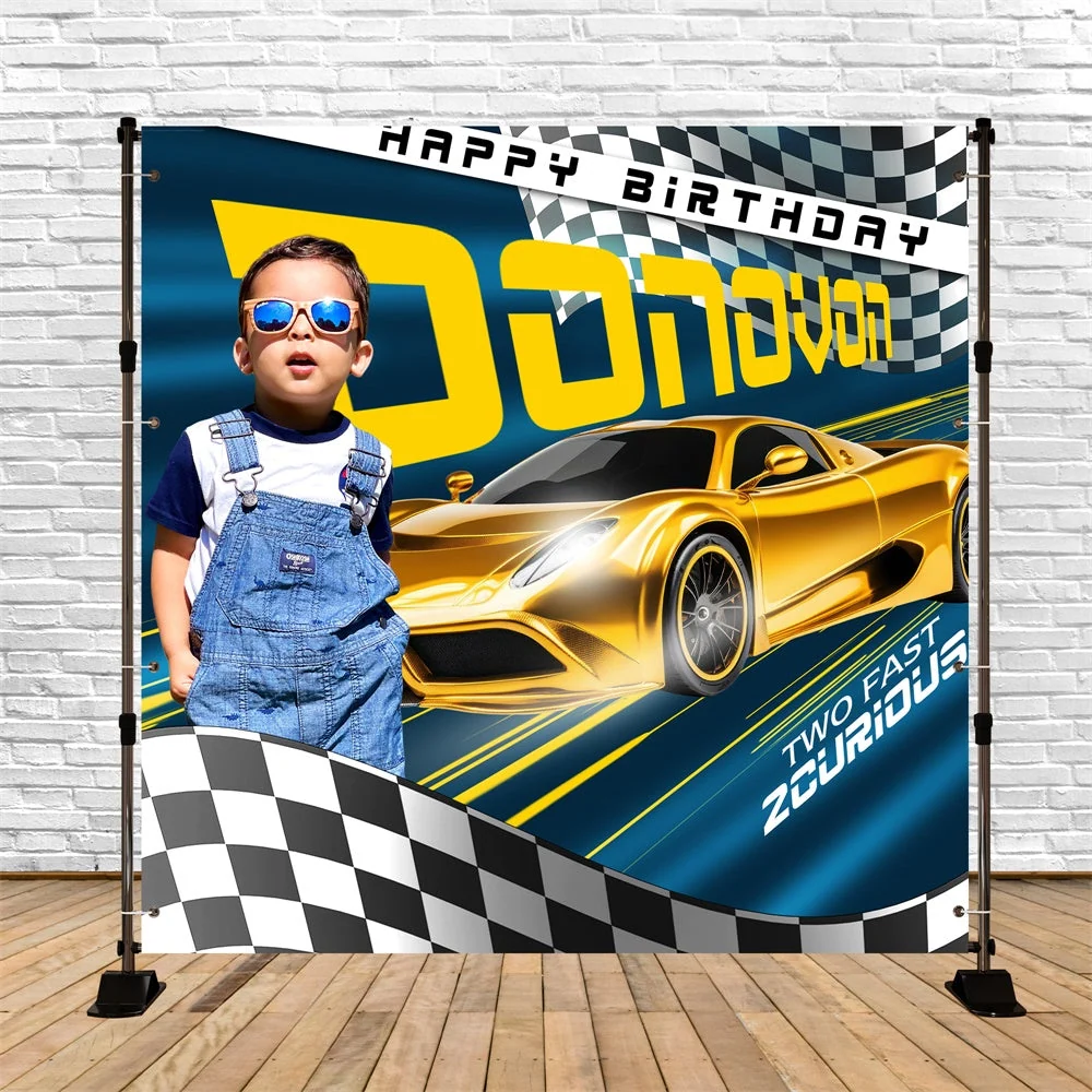 Toile de fond Anniversaire Adapté Mini Coureur Fête BRP6-78