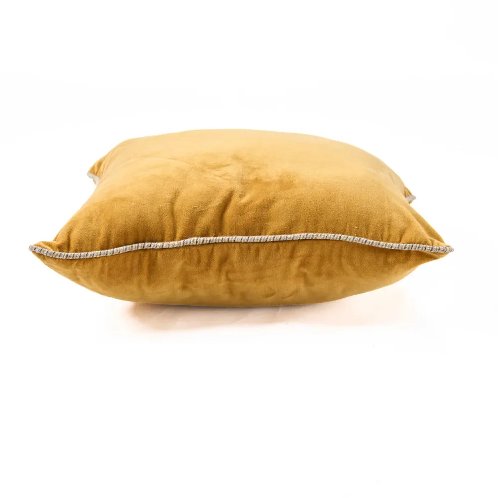 Velvet Crush Cushion Cover - Mustard - 50x50