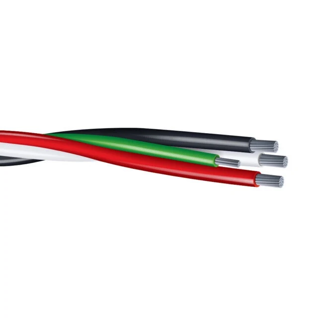 1000' 2/3C #6 Ground Aluminium XHHW-2 XLPE Plex Cable BRW 600/1000V